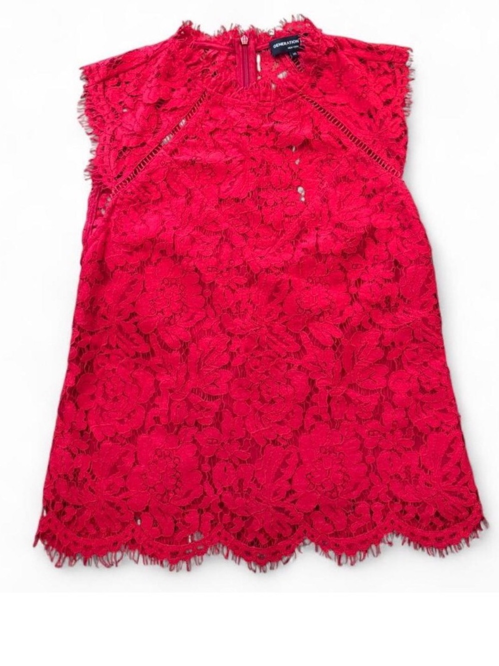 Generation Love Red Floral Lace Top